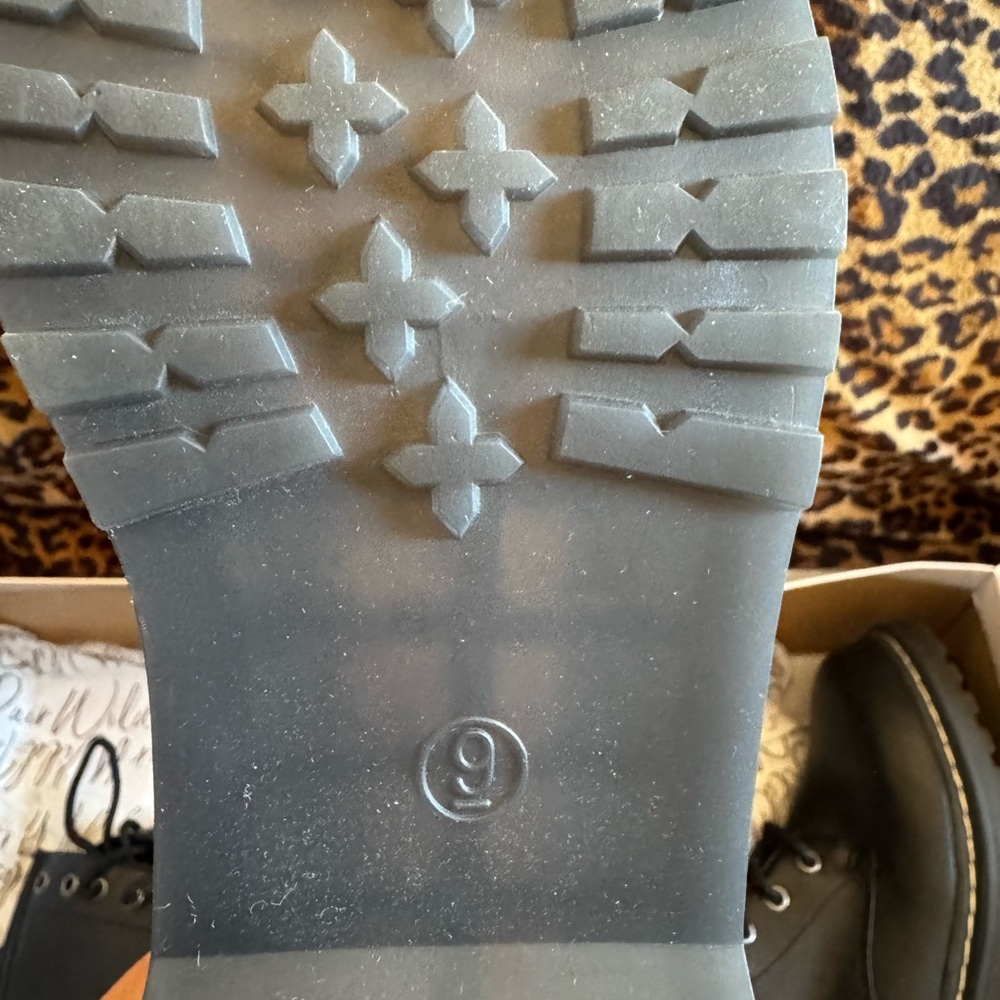 Wild Pair Black Lace-Up Combat Boots - Picture 5 of 6